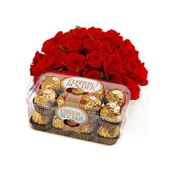 send 24 roses bouquet with chocolate box to japan