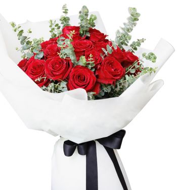 12 red rose bouquet to japan