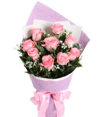 send 12 pink rose of bouquet to japan