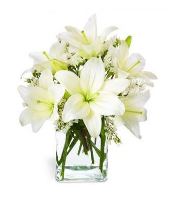 send elegant lilies in vase to japan