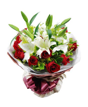 send red roses and white lilies to japan